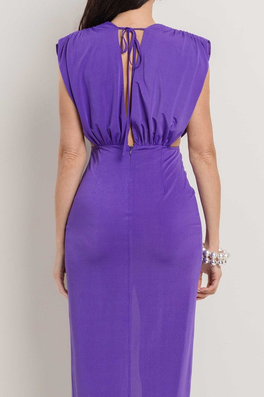 WAIST TWISTED STRETCHED DRESS