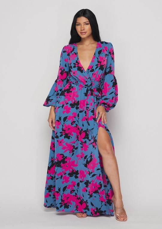 FLORAL PRINTED MAXI DRESS