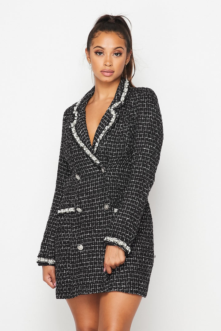 TWEED BLAZER MINI DRESS