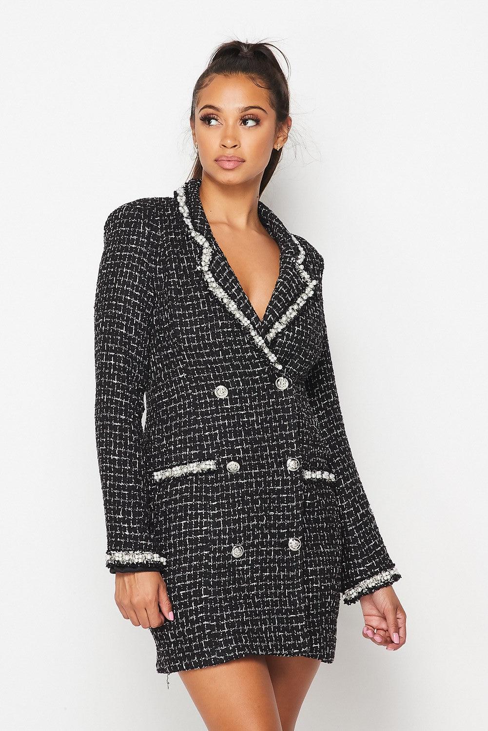 TWEED BLAZER MINI DRESS