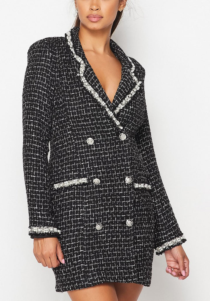 TWEED BLAZER MINI DRESS