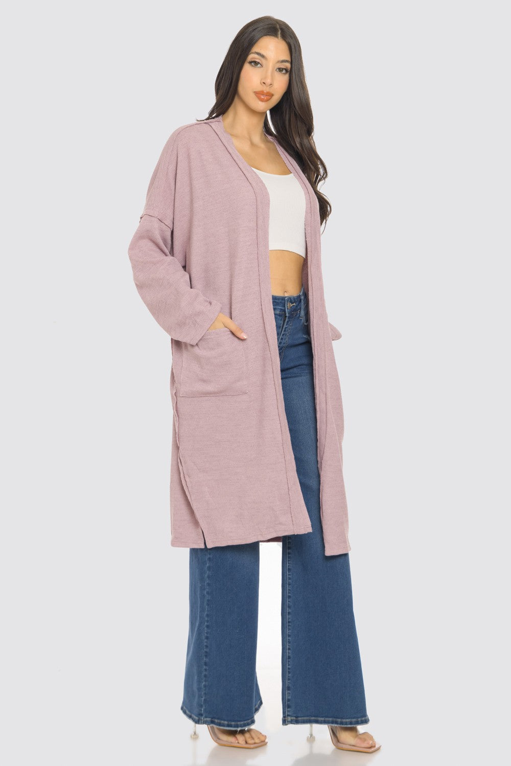 LONG SLEEVE OPEN FRONT CARDIGAN