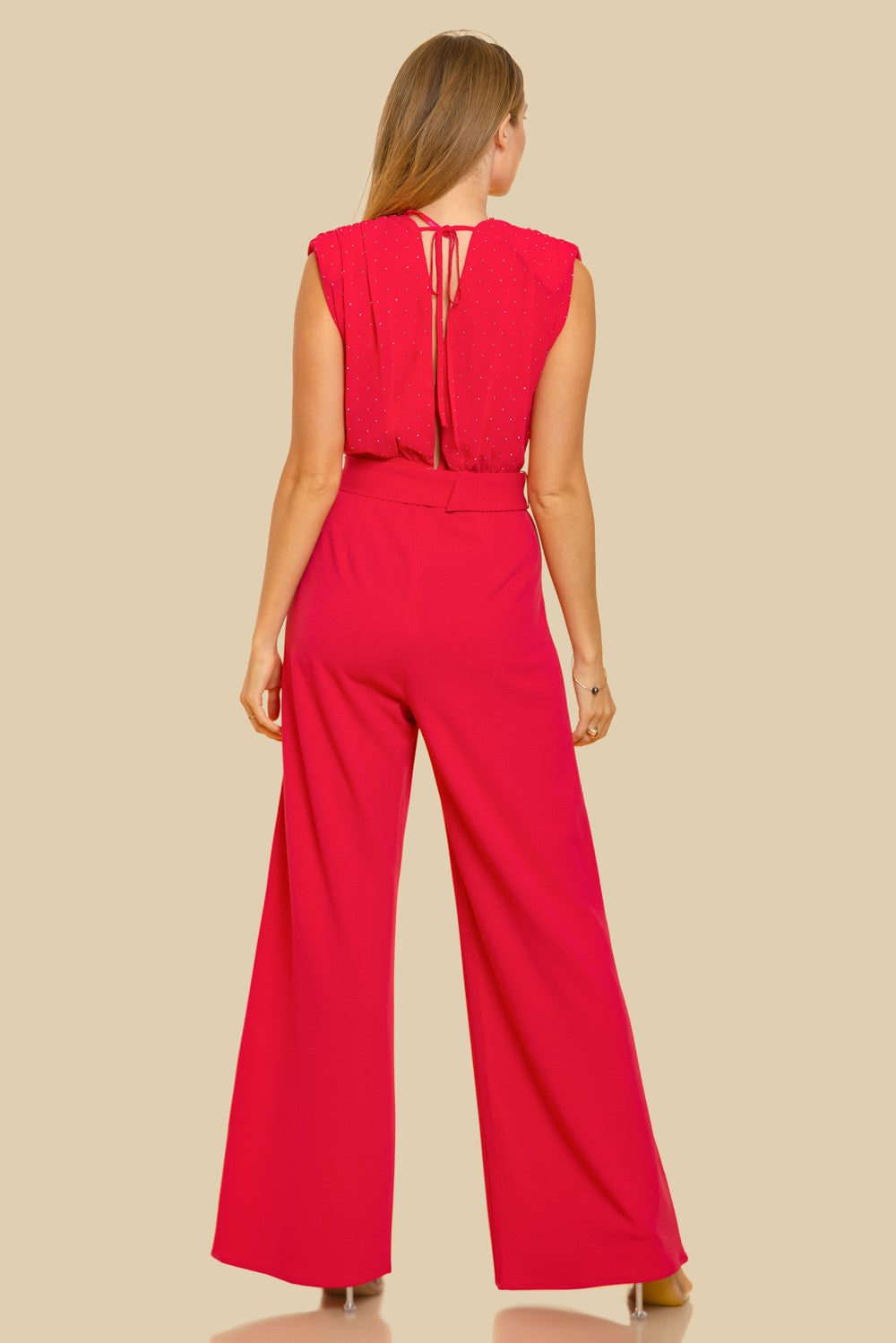 SURPLICE FRONT DROP SHOULDER SLVLESS ROMPER