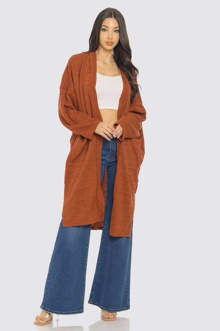 LONG SLEEVE OPEN FRONT CARDIGAN