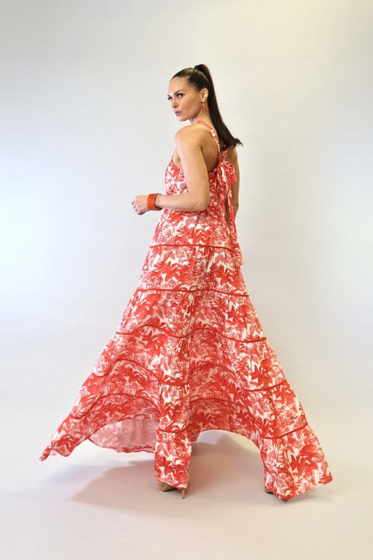 TIERED WITH BINDING MAXI DRESS