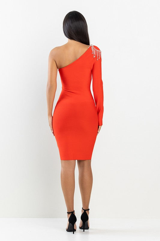 BECCA BANDAGE MIDI DRESS