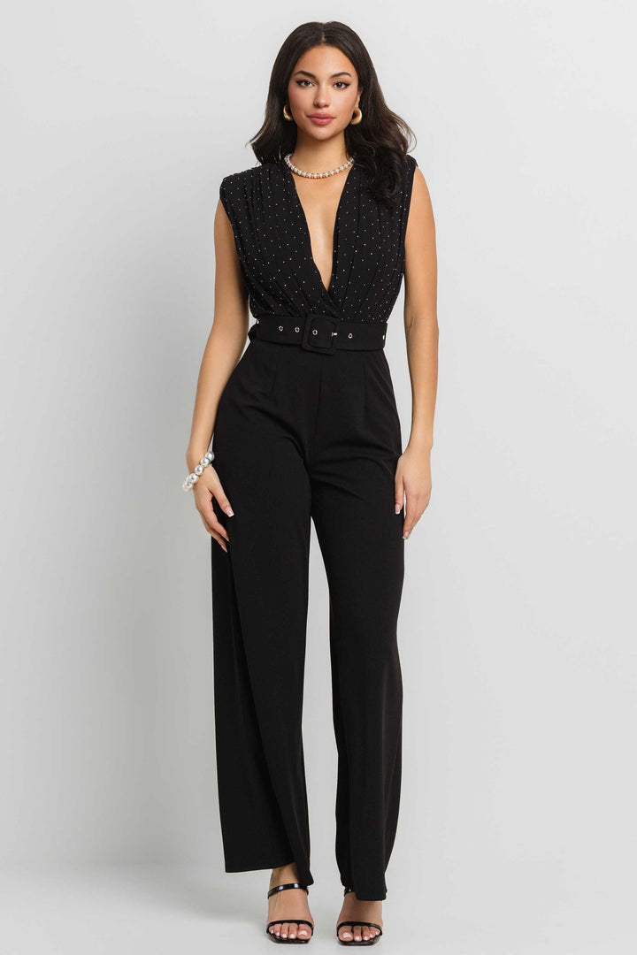 SURPLICE FRONT DROP SHOULDER SLVLESS ROMPER