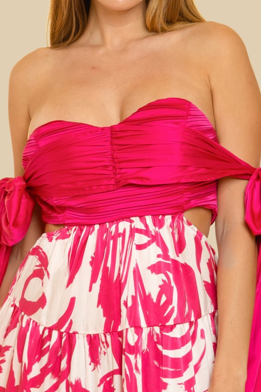 SLEEVELESS SWEETHEART NECKLINE W SACH TIERED PATTERN