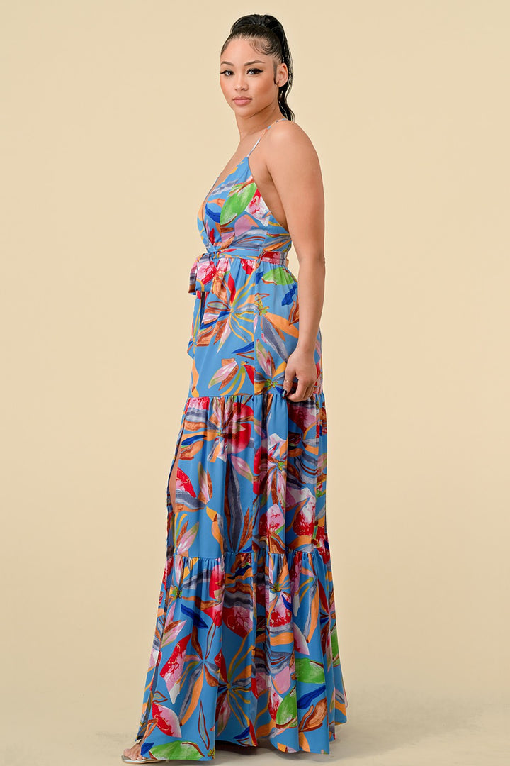 BACK CROSS STRAP MAXI DRESS