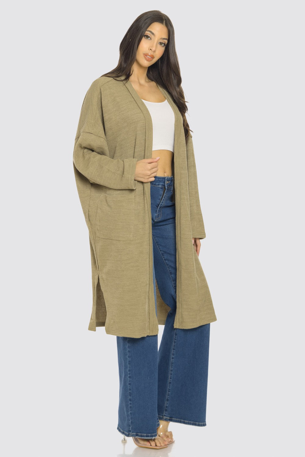 LONG SLEEVE OPEN FRONT CARDIGAN