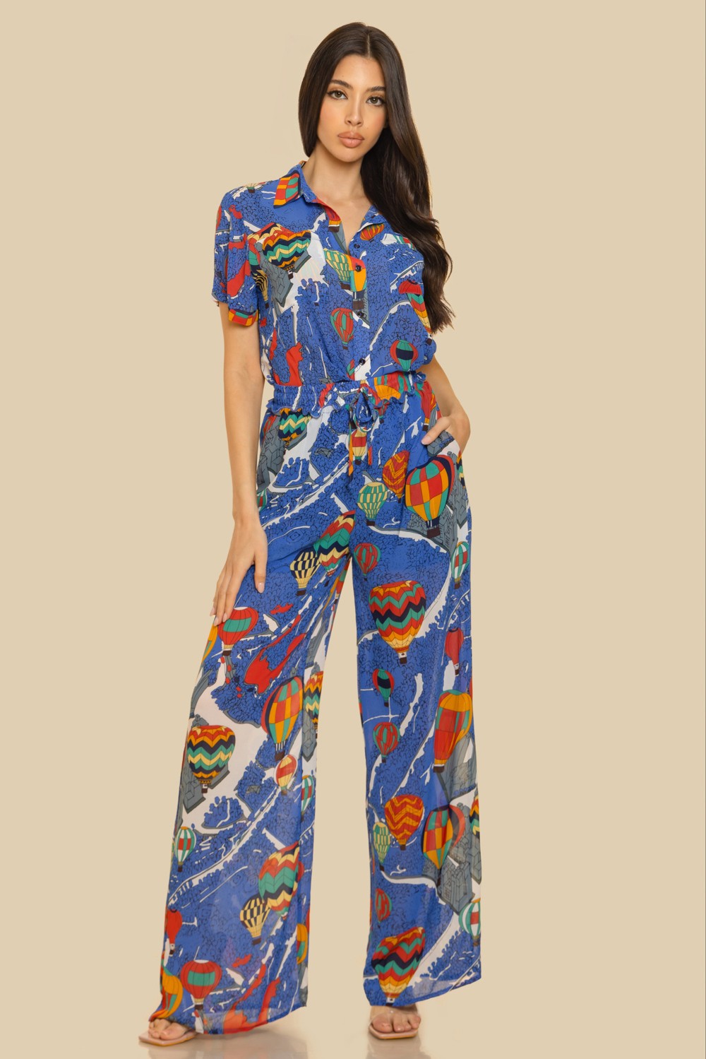 COMIC PRINT FLOWY TOP AND PANTS SET