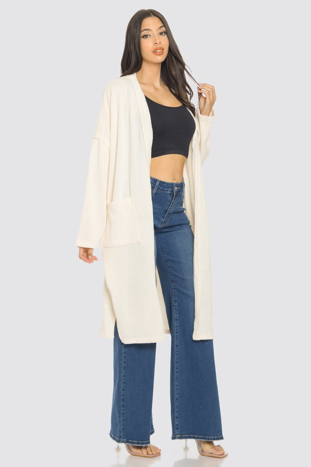 LONG SLEEVE OPEN FRONT CARDIGAN