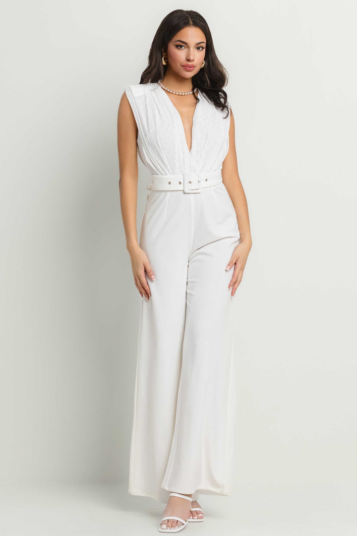 SURPLICE FRONT DROP SHOULDER SLVLESS ROMPER