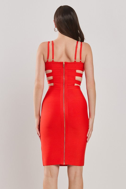 BANDAGE BODYCON WITH FRONT BELT