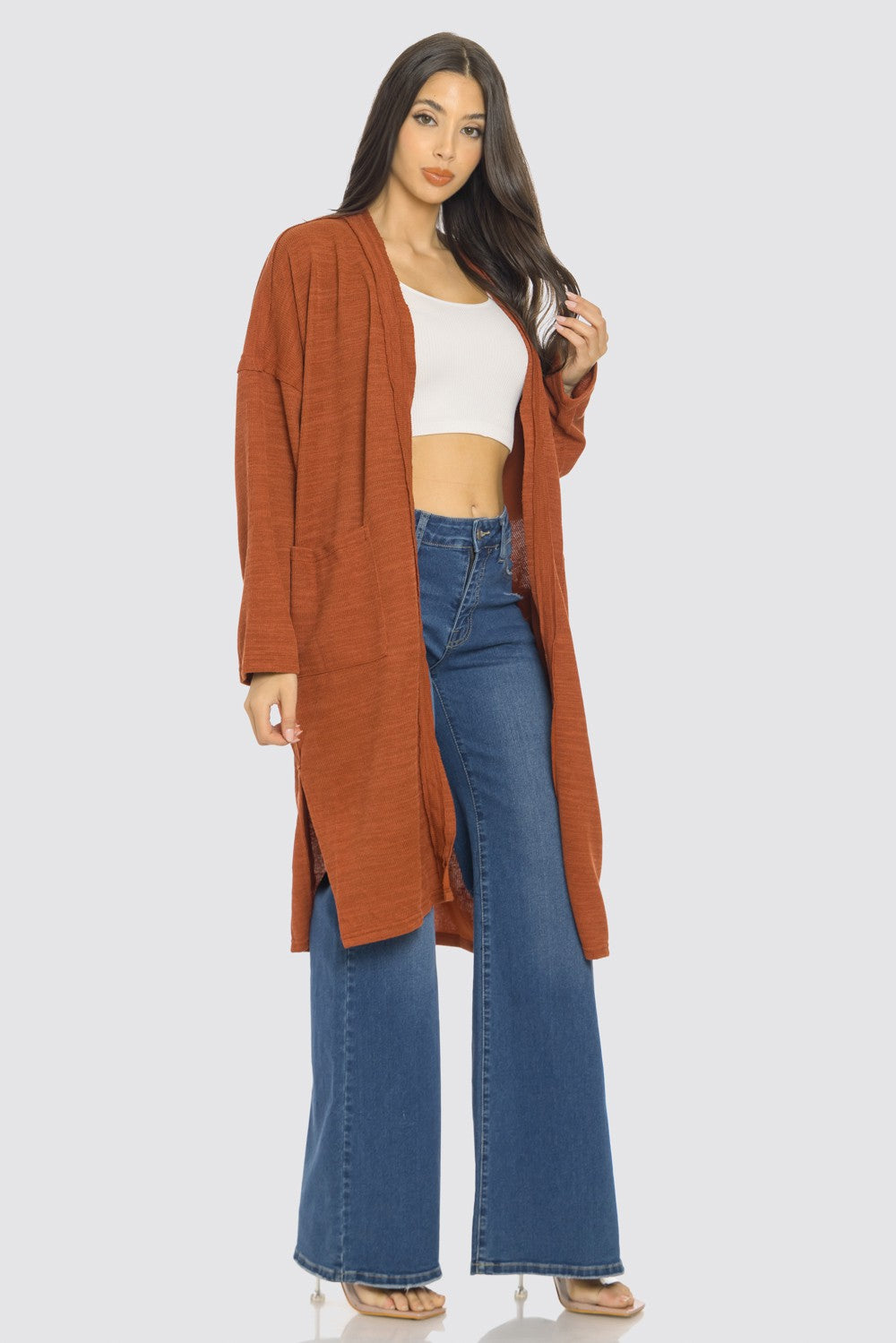 LONG SLEEVE OPEN FRONT CARDIGAN