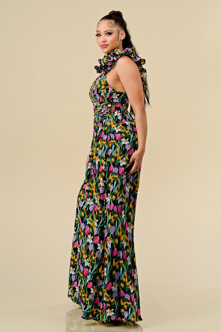 FLOWER PRINTED JUMPSUIT