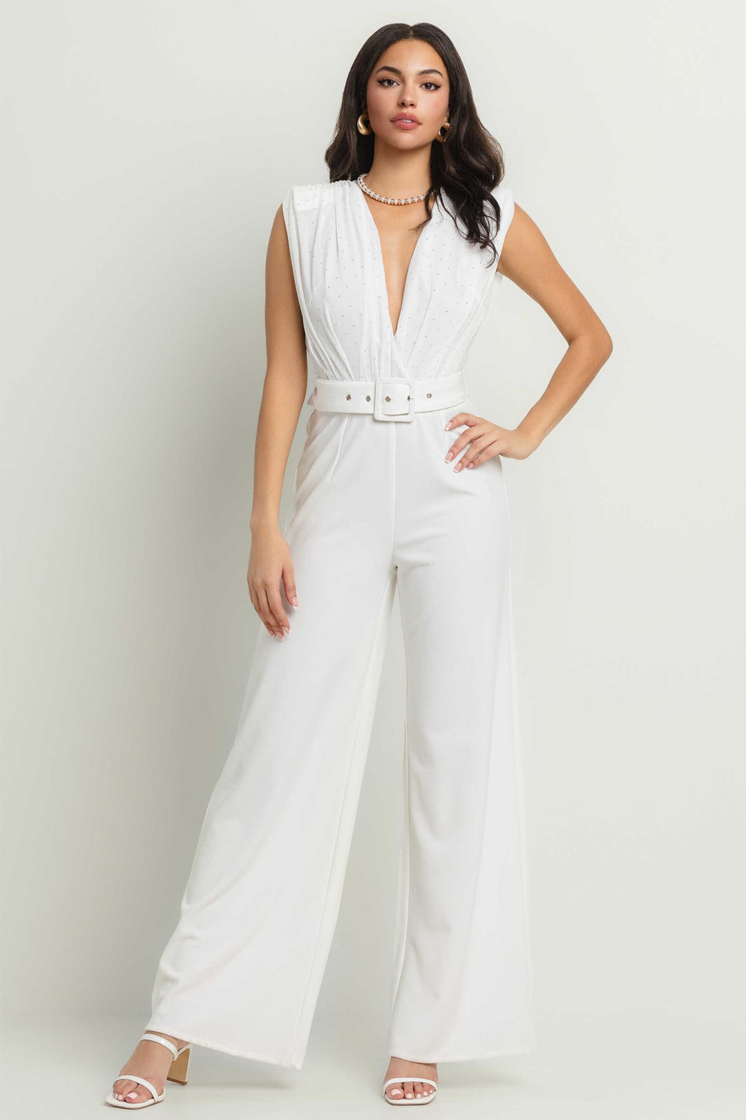 SURPLICE FRONT DROP SHOULDER SLVLESS ROMPER