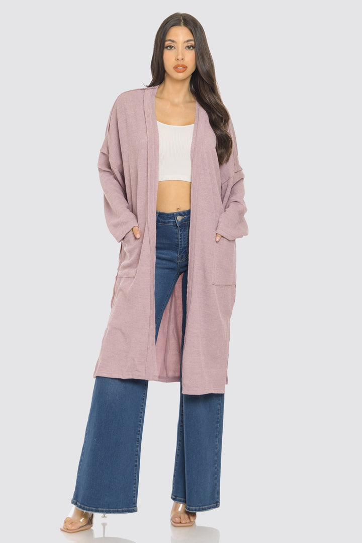 LONG SLEEVE OPEN FRONT CARDIGAN