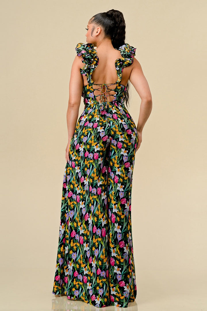 FLOWER PRINTED JUMPSUIT